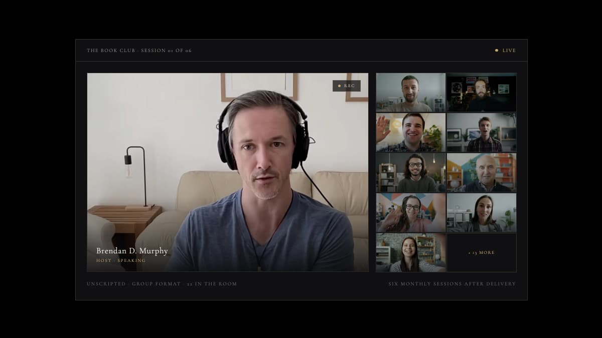 The Book Club—a live Zoom session with Brendan D. Murphy as host